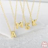 925 Silver A-Z Initial Necklace Single Name Choker Pendant Jewelry