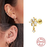 925 Silver Gemstone Pearl Earrings Butterfly Studs