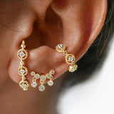925 Silver Zircon Tassel Piercing Earring