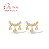 925 Silver Zircon Tassel Piercing Earring