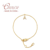 925 Silver Zircon Initial Letter Bracelet Charm Jewelry Gift