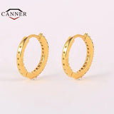 925 Silver Boho Zircon Ear Hoop Earrings Women Gift Jewelry