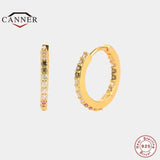 925 Silver Boho Zircon Ear Hoop Earrings Women Gift Jewelry