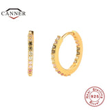 925 Silver Boho Zircon Ear Hoop Earrings Women Gift Jewelry