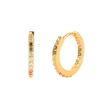 925 Silver Boho Zircon Ear Hoop Earrings Women Gift Jewelry