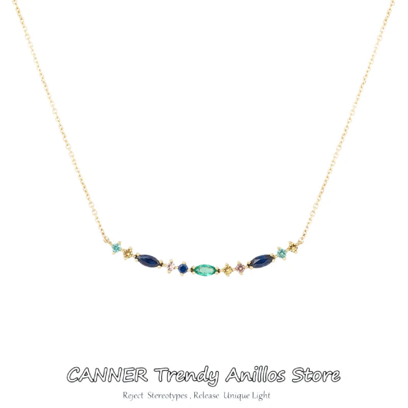 925 Silver Bohemian Water Drop Zircon Necklace for Women