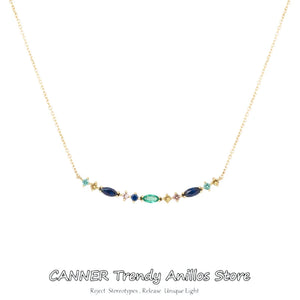 925 Silver Bohemian Water Drop Zircon Necklace for Women