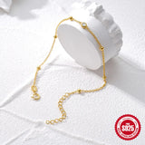 925 Silver Bracelet Zircon Beaded Bangle Adjustable Charm Bracelet Girl Party