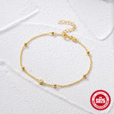 925 Silver Bracelet Zircon Beaded Bangle Adjustable Charm Bracelet Girl Party