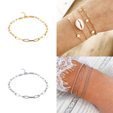 925 Silver Ins Paper Clip Chain Bracelet for Couples - Valentines Gift