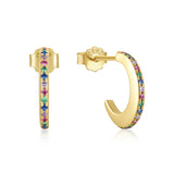 925 Silver C Moon Zirconia Stud Earrings for Women