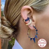 925 Silver Full Zircon Bohemia CZ Clip Earrings