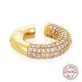 925 Silver Full Zircon Bohemia CZ Clip Earrings