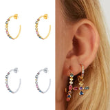 Colorful Zircon Stud Earrings for Women