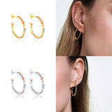 Colorful Zircon Stud Earrings for Women