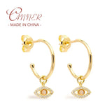 925 Silver C-shaped Stud Earring Vintage Pendant Jewelry