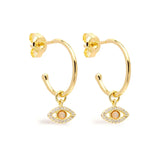 925 Silver C-shaped Stud Earring Vintage Pendant Jewelry