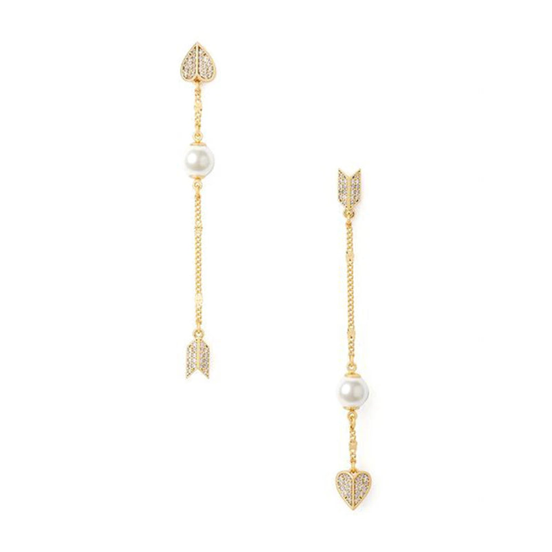 925 Silver CZ Love Heart Arrow Stud Earring