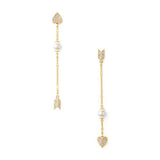 925 Silver CZ Love Heart Arrow Stud Earring