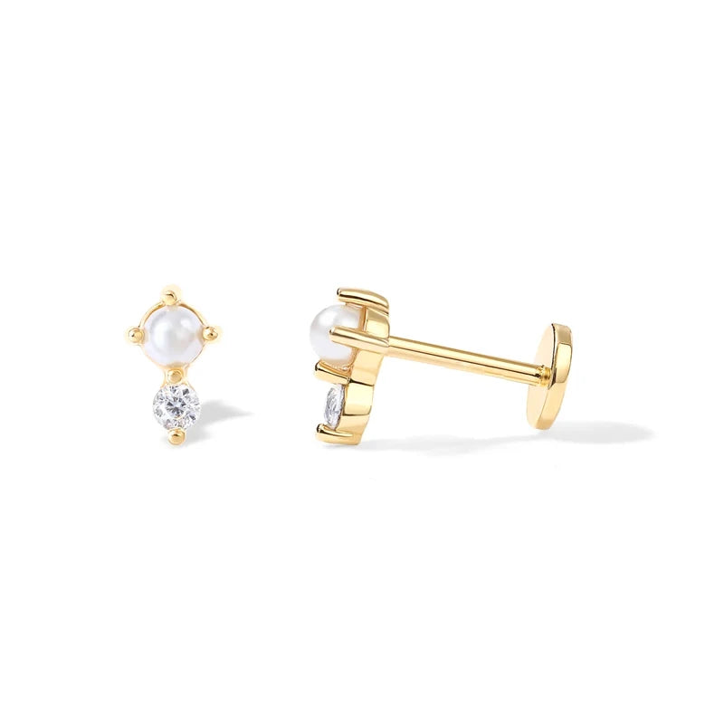 925 Silver CZ Eyes Snake Star Cartilage Earring