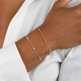 925 Silver Zircon Chain Bracelet for Women Fine Jewelry