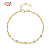 925 Silver Zircon Chain Bracelet for Women Fine Jewelry