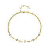 925 Silver Zircon Chain Bracelet for Women Fine Jewelry