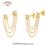 925 Silver Chain Drop Earrings Piercing Jewelry Accessories