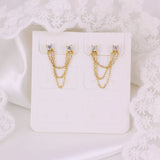 925 Silver Chain Drop Earrings Piercing Jewelry Accessories