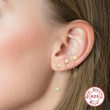 925 Silver Chain Drop Earrings Tassel Style Delicate Jewelry