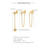 925 Silver Chain Drop Earrings Tassel Style Delicate Jewelry