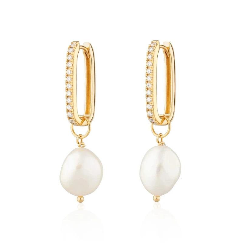 925 Silver Chain Earrings Pearl Drop Wedding Jewerly
