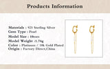 925 Silver Chain Earrings Pearl Drop Wedding Jewerly