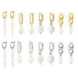 925 Silver Chain Earrings Pearl Drop Wedding Jewerly
