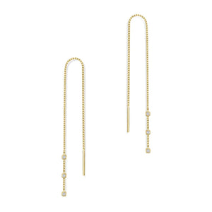 925 Silver Chain Thread Tassel Drop Earring for Women