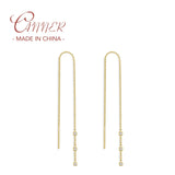 925 Silver Chain Thread Tassel Drop Earring for Women