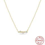 925 Silver Necklace Geometric Zircon Round Pendant