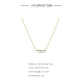 925 Silver Necklace Geometric Zircon Round Pendant