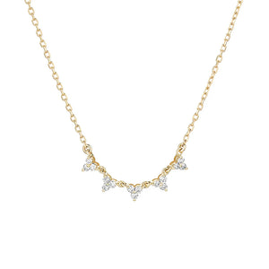 925 Silver Chain Necklace with Zircon Pendant for Women