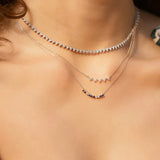 925 Silver Chain Necklace with Zircon Pendant for Women