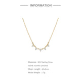 925 Silver Chain Necklace with Zircon Pendant for Women