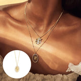 925 Silver Chain Necklace Ins Wind Compass Pendant Women Party Gift