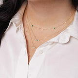 925 Silver Chain Necklaces Double Zircon Pendant Wedding Jewelry