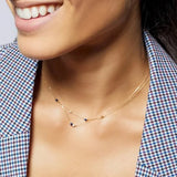 925 Silver Chain Necklaces Double Zircon Pendant Wedding Jewelry