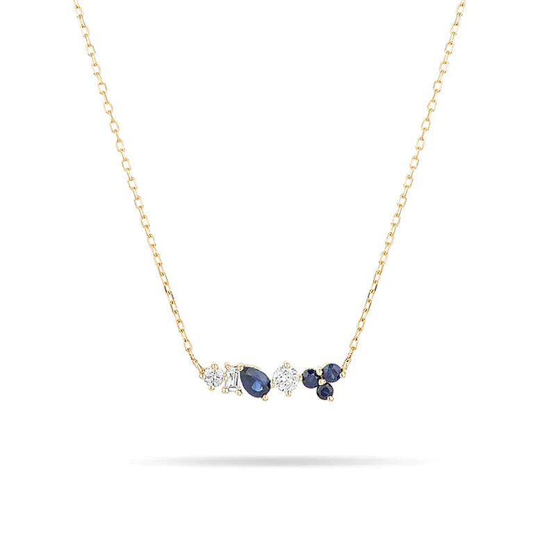 925 Silver Chain Necklace with Zircon Pendant