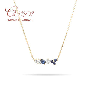 925 Silver Chain Necklace with Zircon Pendant