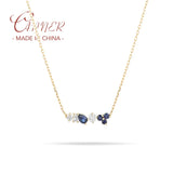 925 Silver Chain Necklace with Zircon Pendant