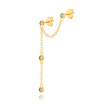 925 Silver Tassel Pendant Huggie Drop Earrings