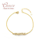 925 Silver Zircon MAMA Bracelet Mother's Gift