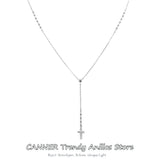 925 Silver Chocker Necklace Y-Shape Pendant Wedding Jewelry